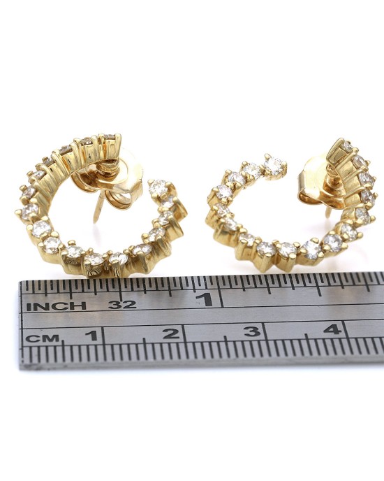 Diamond Twisted Spiral Earrings